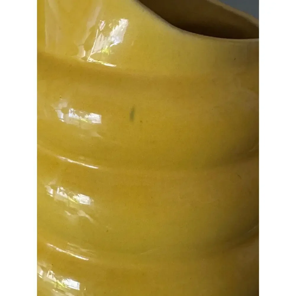 Vintage Padre California Pottery Yellow Beehive Pitcher Ringware Jug 1930s 1940s